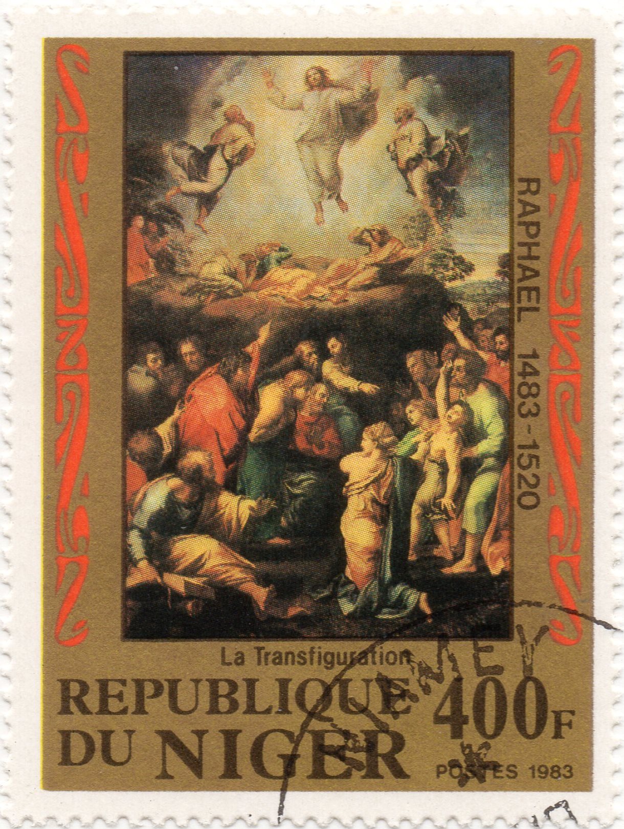 nft #7 The Transfiguration Raphael 1483 - 1520 Republic of Niger 400 f. postes 1983