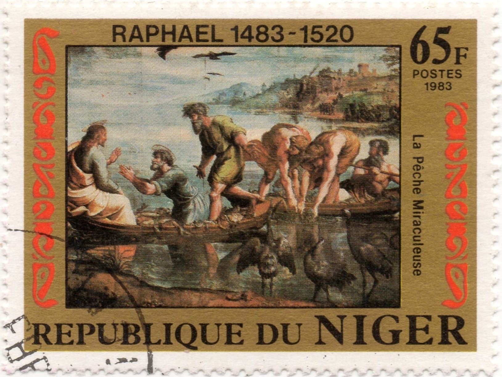 nft #1 The Miraculous Draft of Fishes Raphael 1483 - 1520 Republic of Niger 65 f. postes 1983