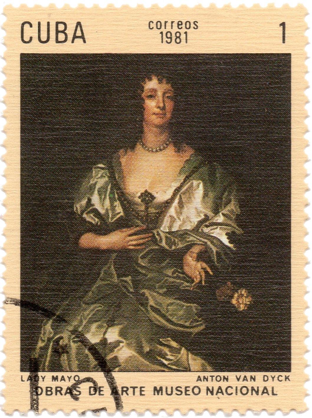 #1 LADY MAYO ANTON VAN DYCK OBRAS DE MUSEO NACIONAL 1 peso correos 1981