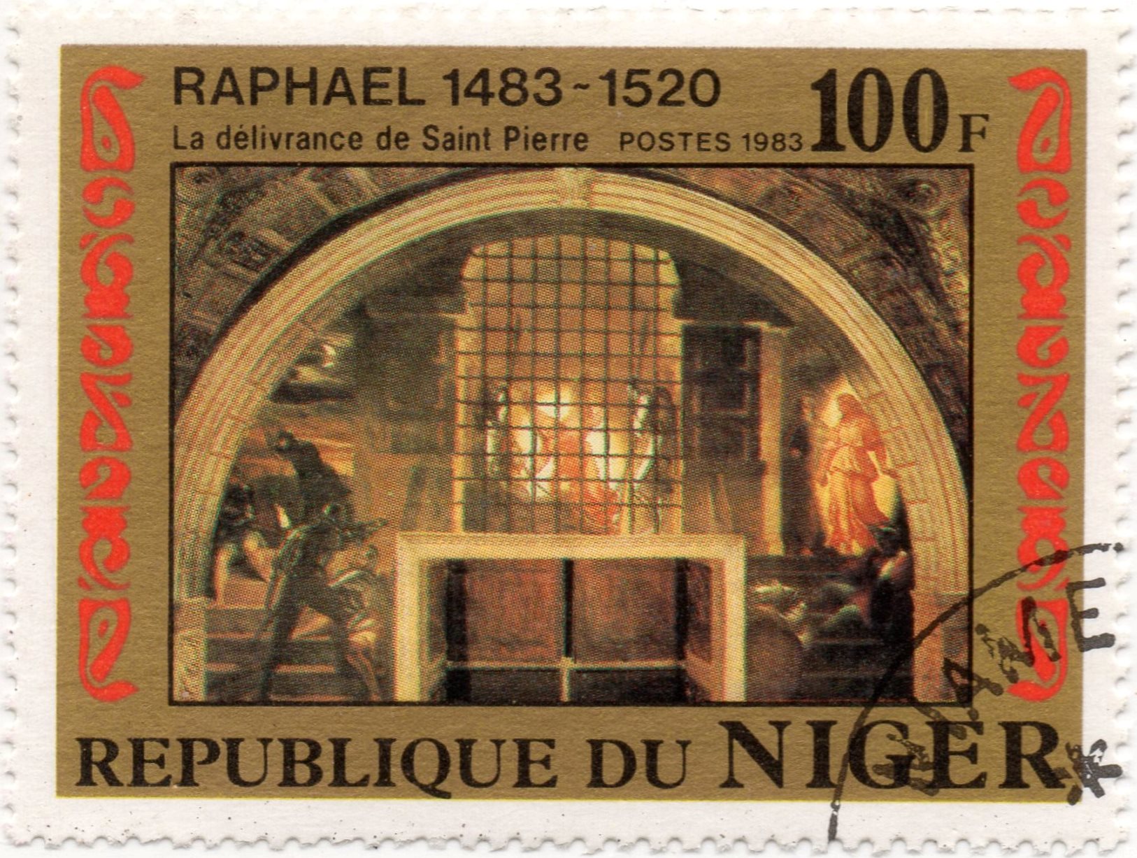 nft #3 Deliverance of Saint Peter Raphael 1483 - 1520 Republic of Niger 100 f. postes 1983