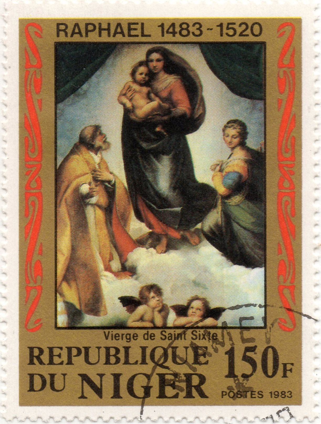 nft #4 Madonna di San Sisto Raphael 1483 - 1520 Republic of Niger 150 f. postes 1983