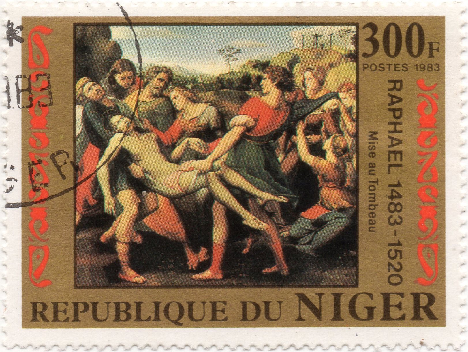 nft #6 Entombment Pala Baglione Raphael 1483 - 1520 Republic of Niger 300 f. postes 1983